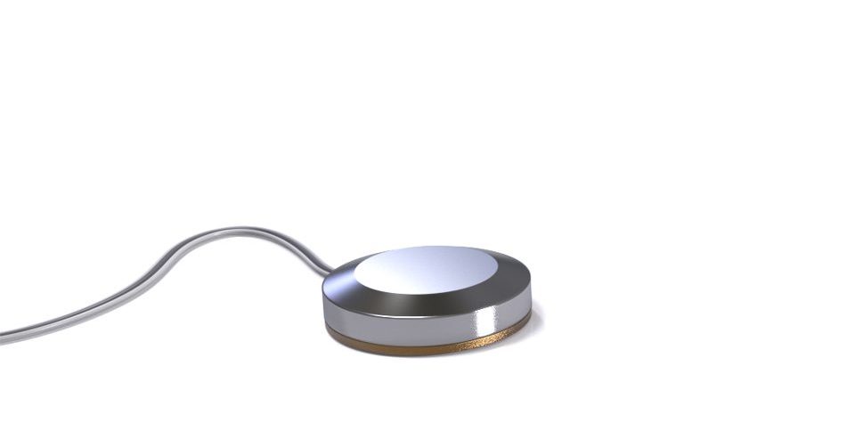 Disk shaped 3 wire RTD sensor made of copper for surface temperature measurement.